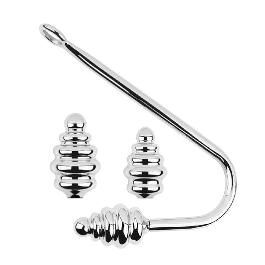 Screw-in Anal Hook GreatBenefit Set 8826 Ribbed 0228